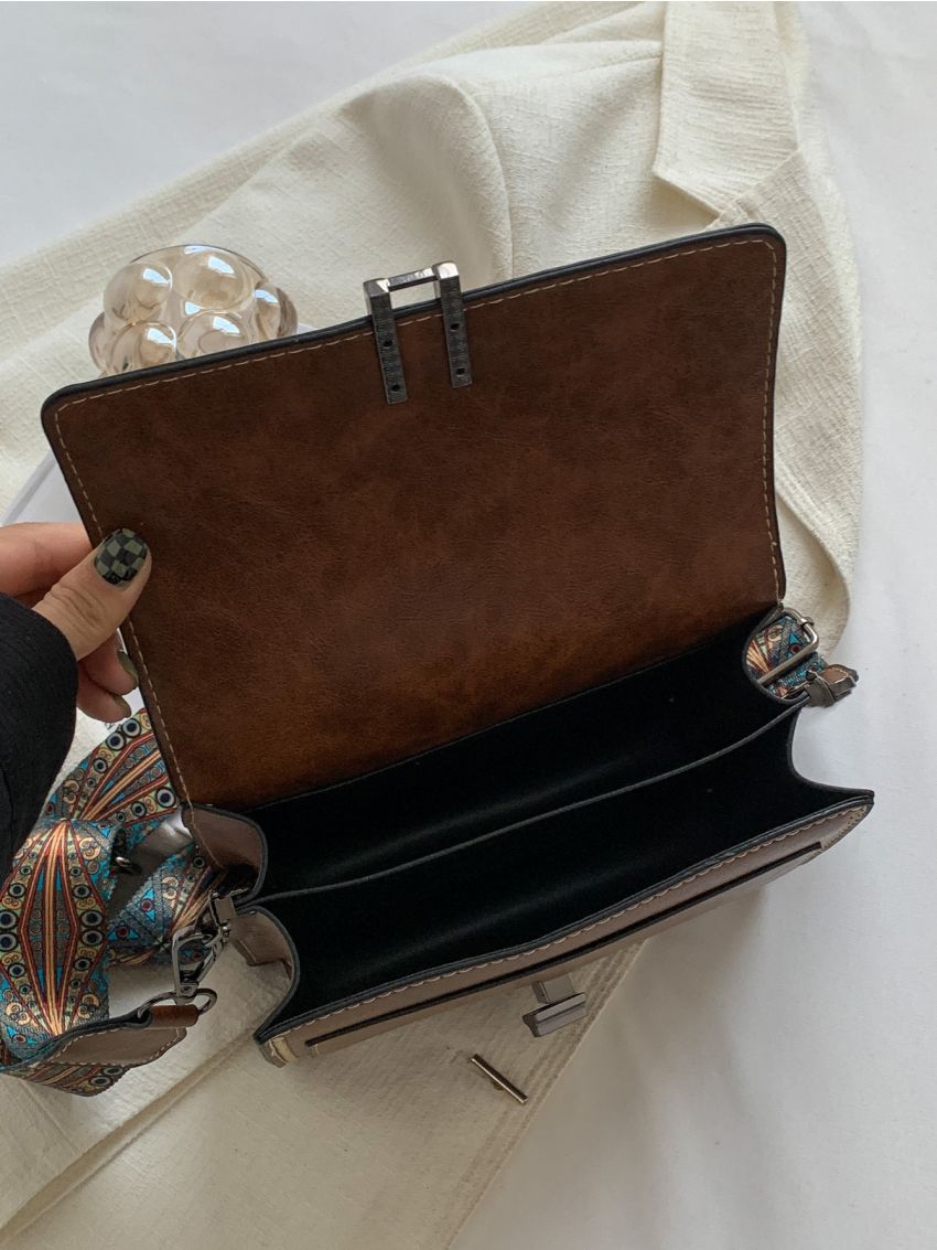 Mini Stitch Detail Flap Square Bag