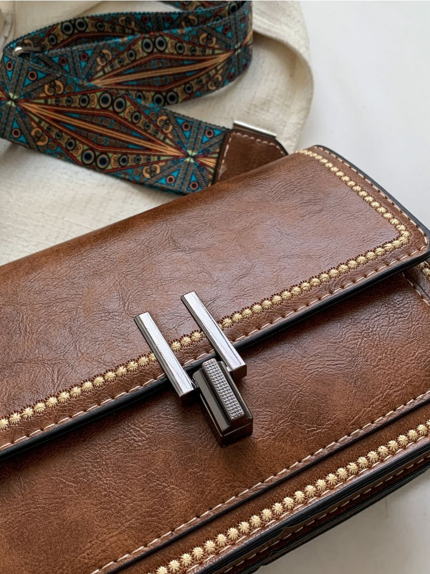 Mini Stitch Detail Flap Square Bag