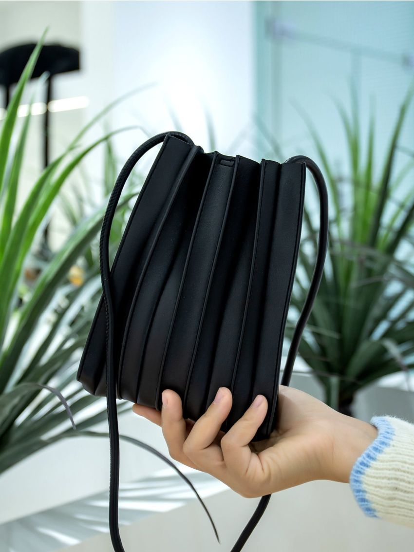 Minimalist Phone Wallet Ruched Detail White