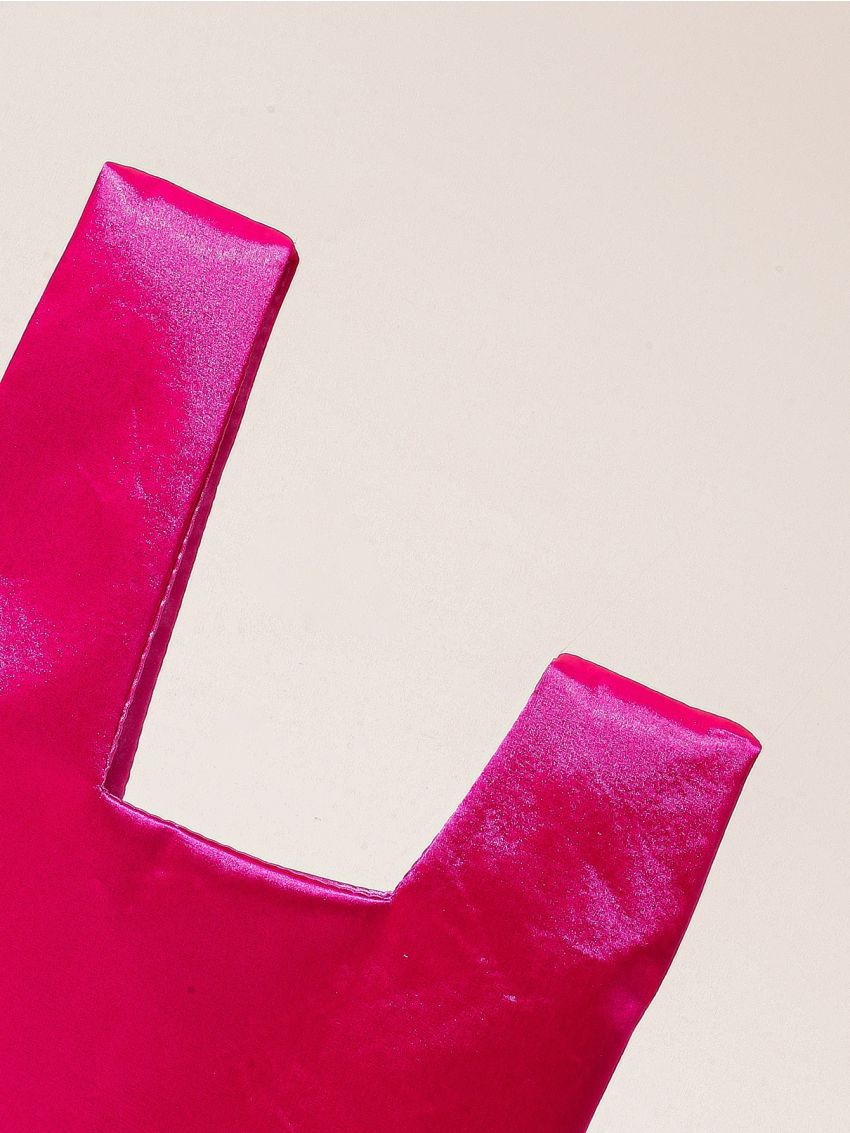 Neon Pink Satin Hobo Bag