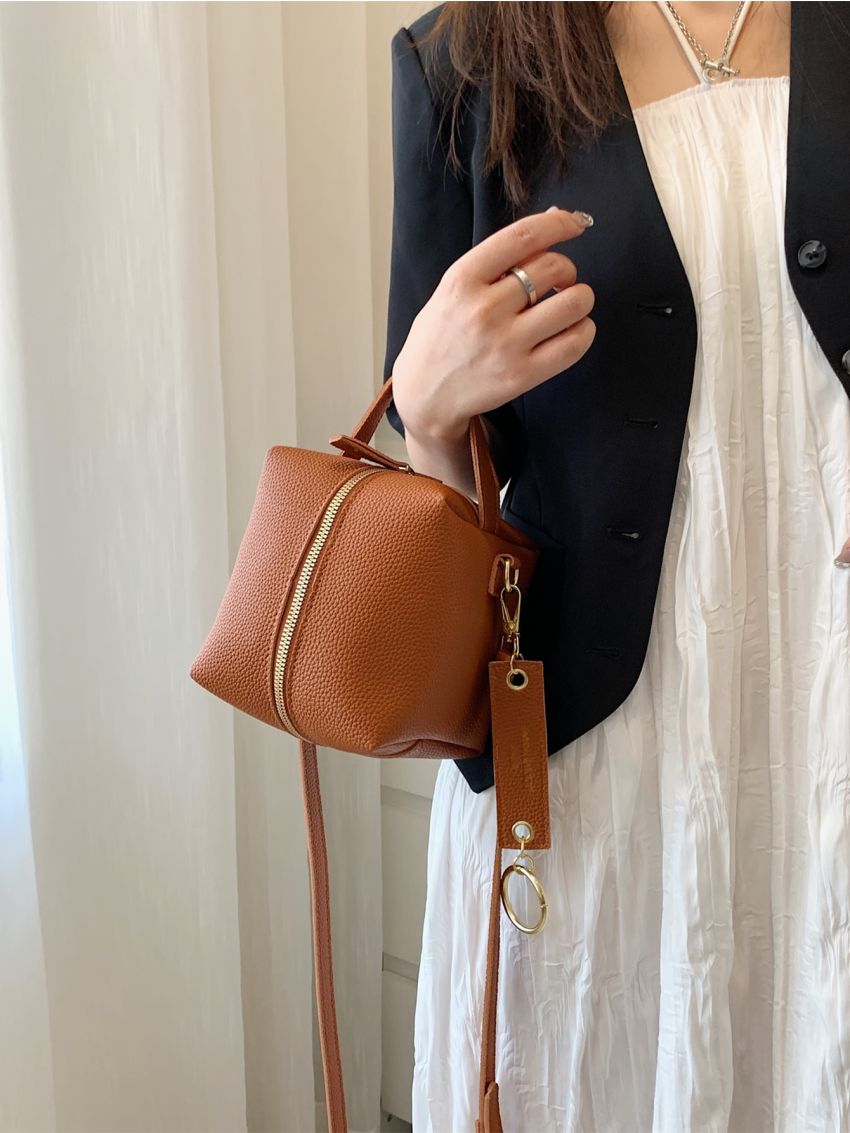 Mini Litchi Embossed Square Bag