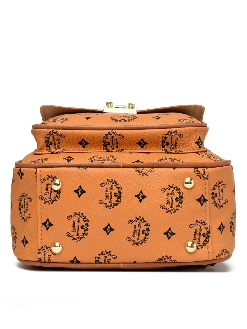 Letter Graphic Pocket Front Backpack