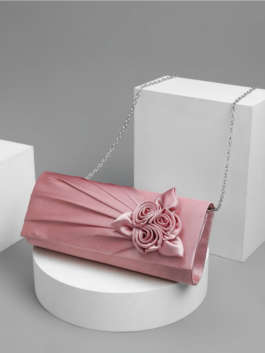 Flower Decor Flap Chain Square Bag