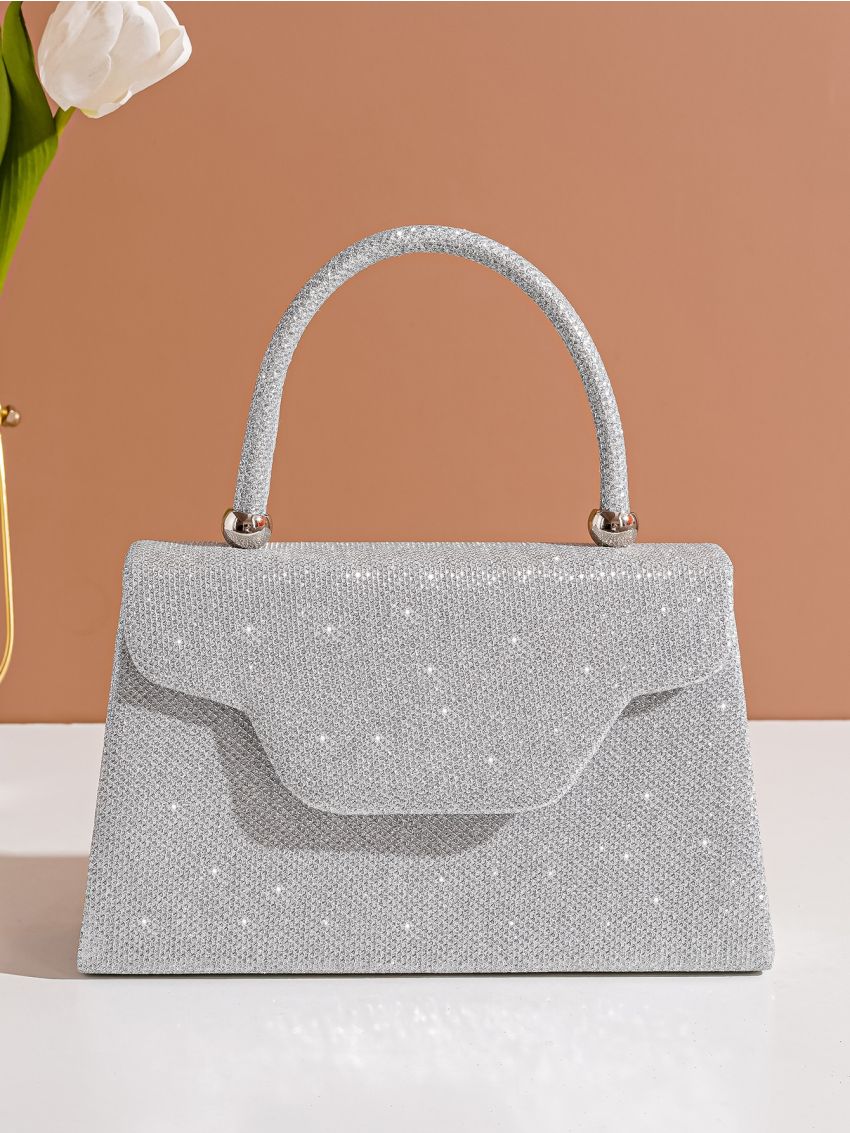 Glitter Flap Square Bag