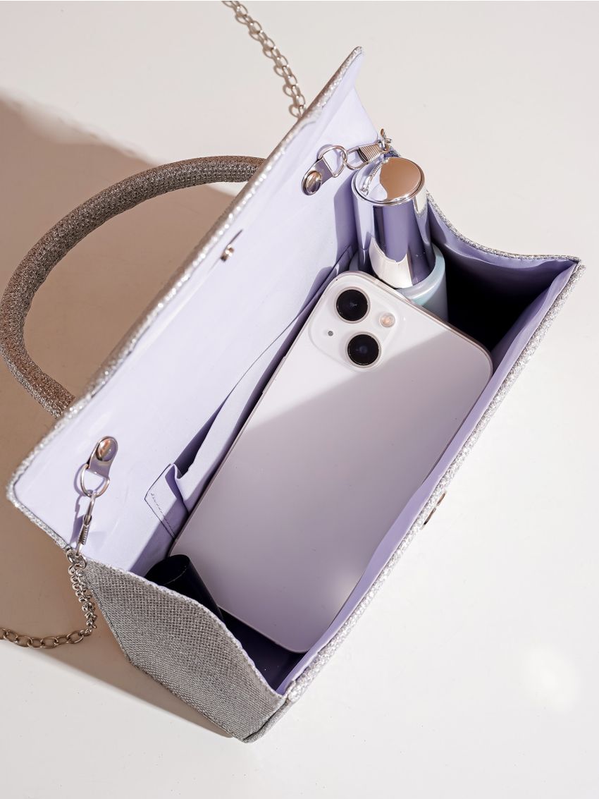 Glitter Flap Square Bag