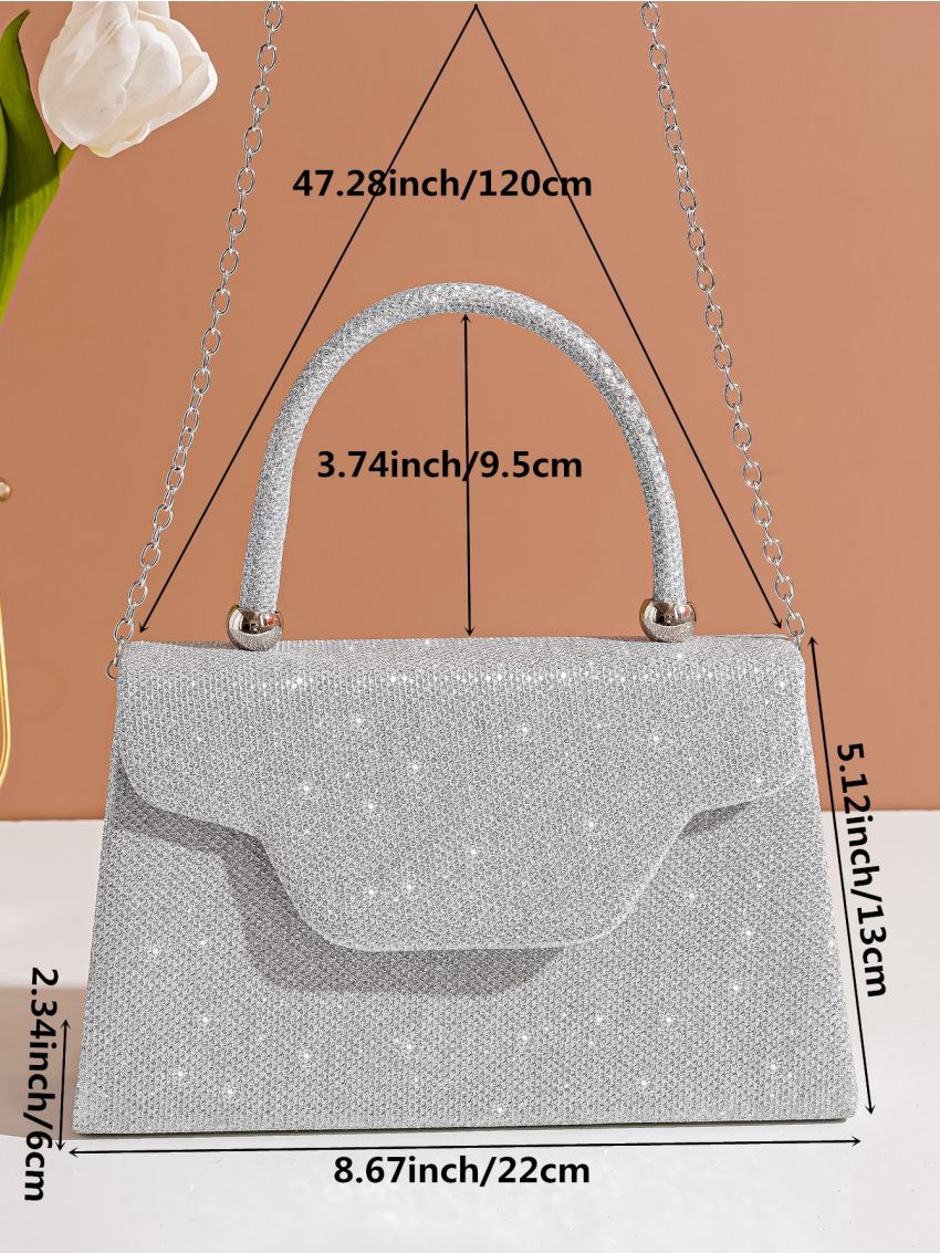 Glitter Flap Square Bag