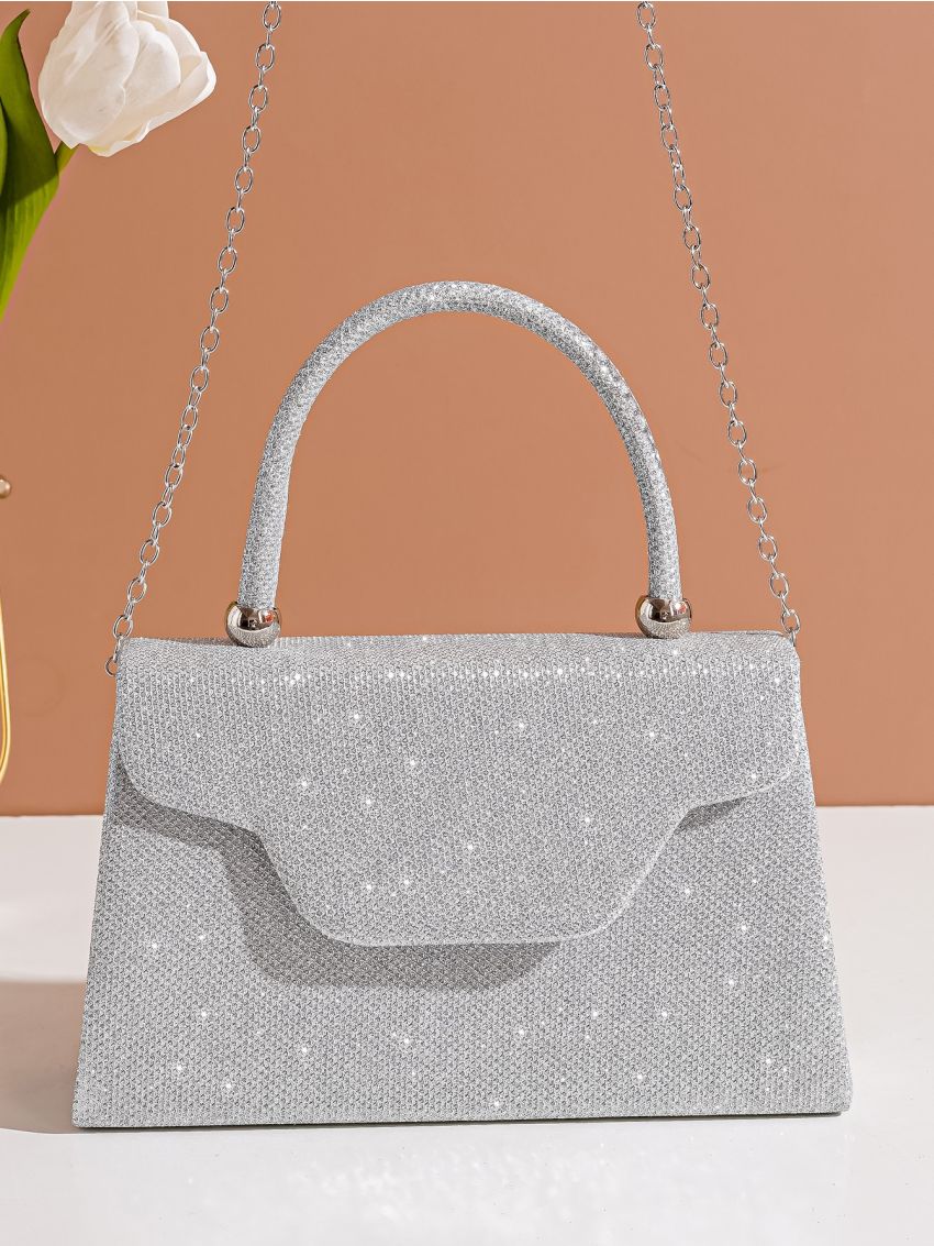 Glitter Flap Square Bag
