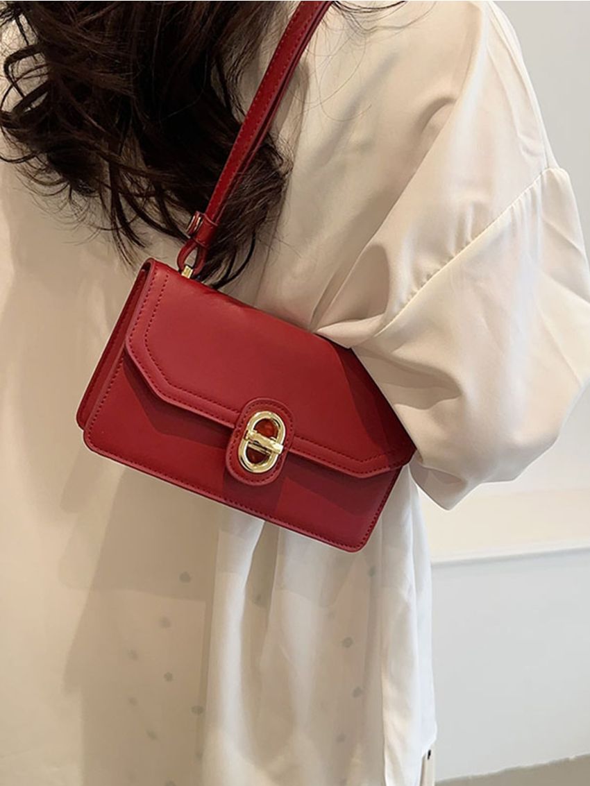 Metal Decor Flap Square Bag