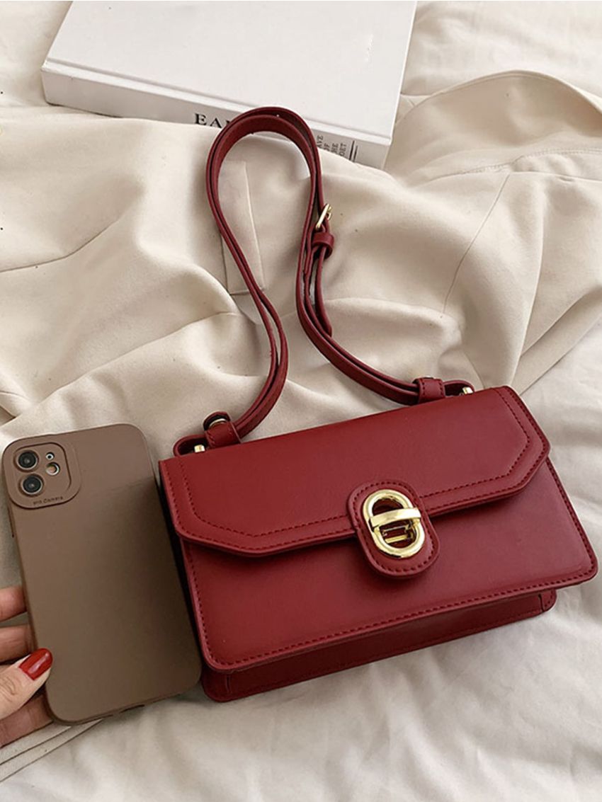 Metal Decor Flap Square Bag