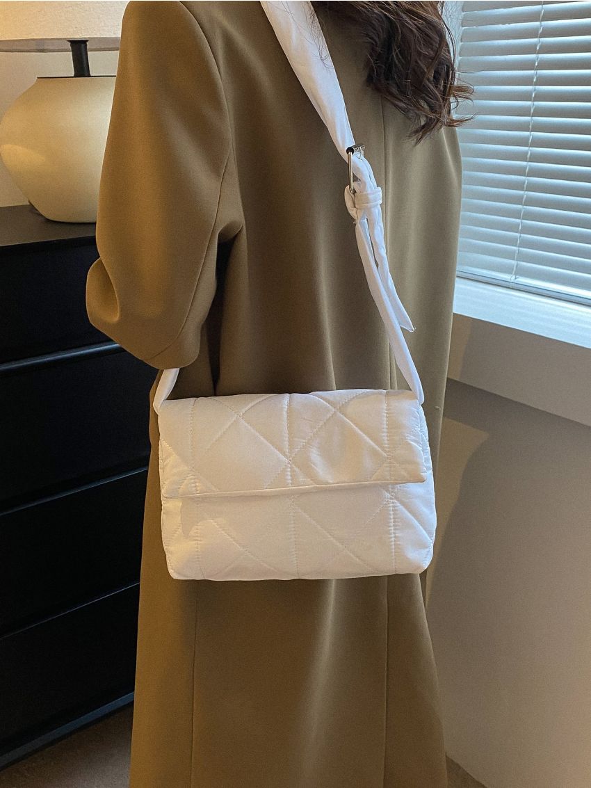 Quilted Flap Square Bag