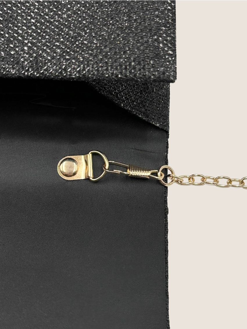 Mini Glitter Pleated Flap Chain Envelope Bag