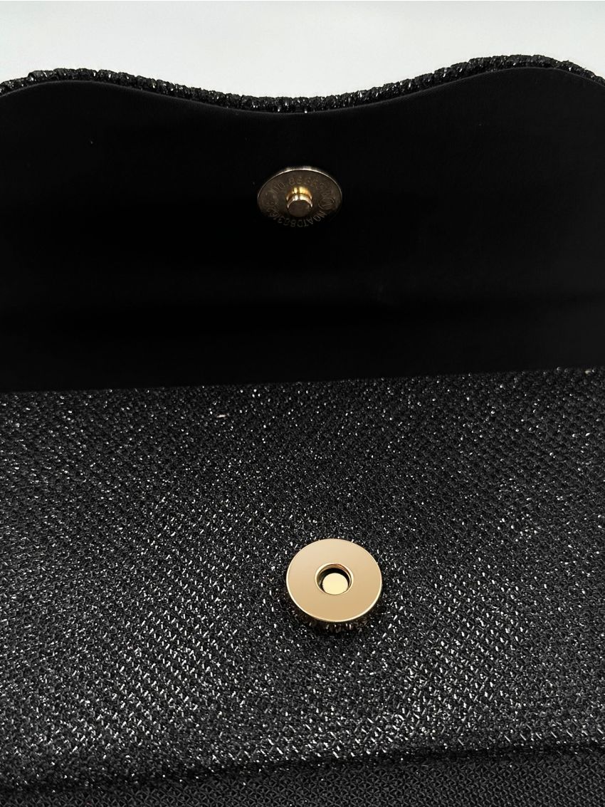 Mini Glitter Pleated Flap Chain Envelope Bag