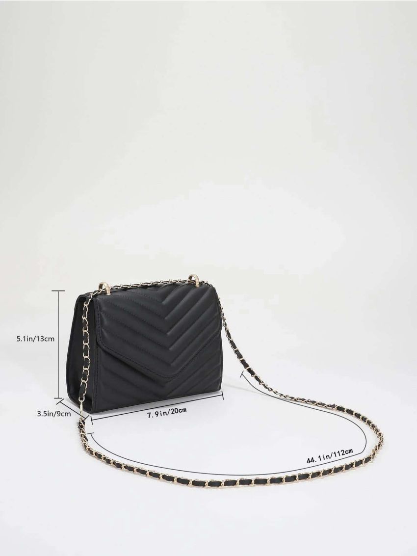Mini Chevron Flap Square Bag