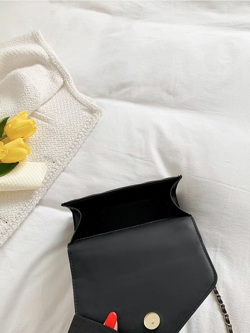 Mini Chevron Flap Square Bag