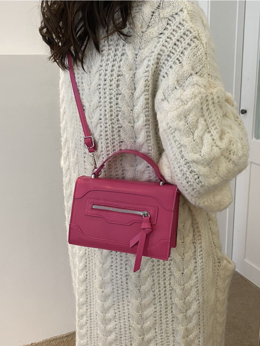 Mini Zipper Detail Square Bag