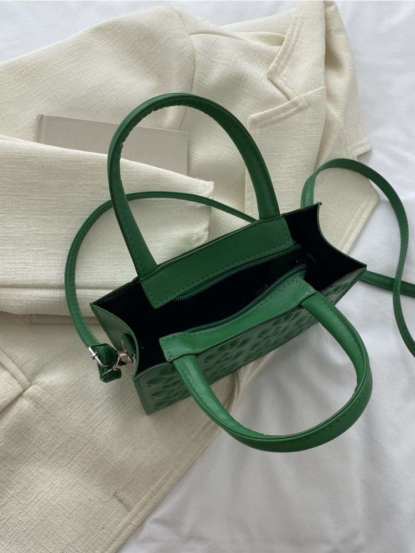 Mini Four-leaf Clover Embossed Square Bag