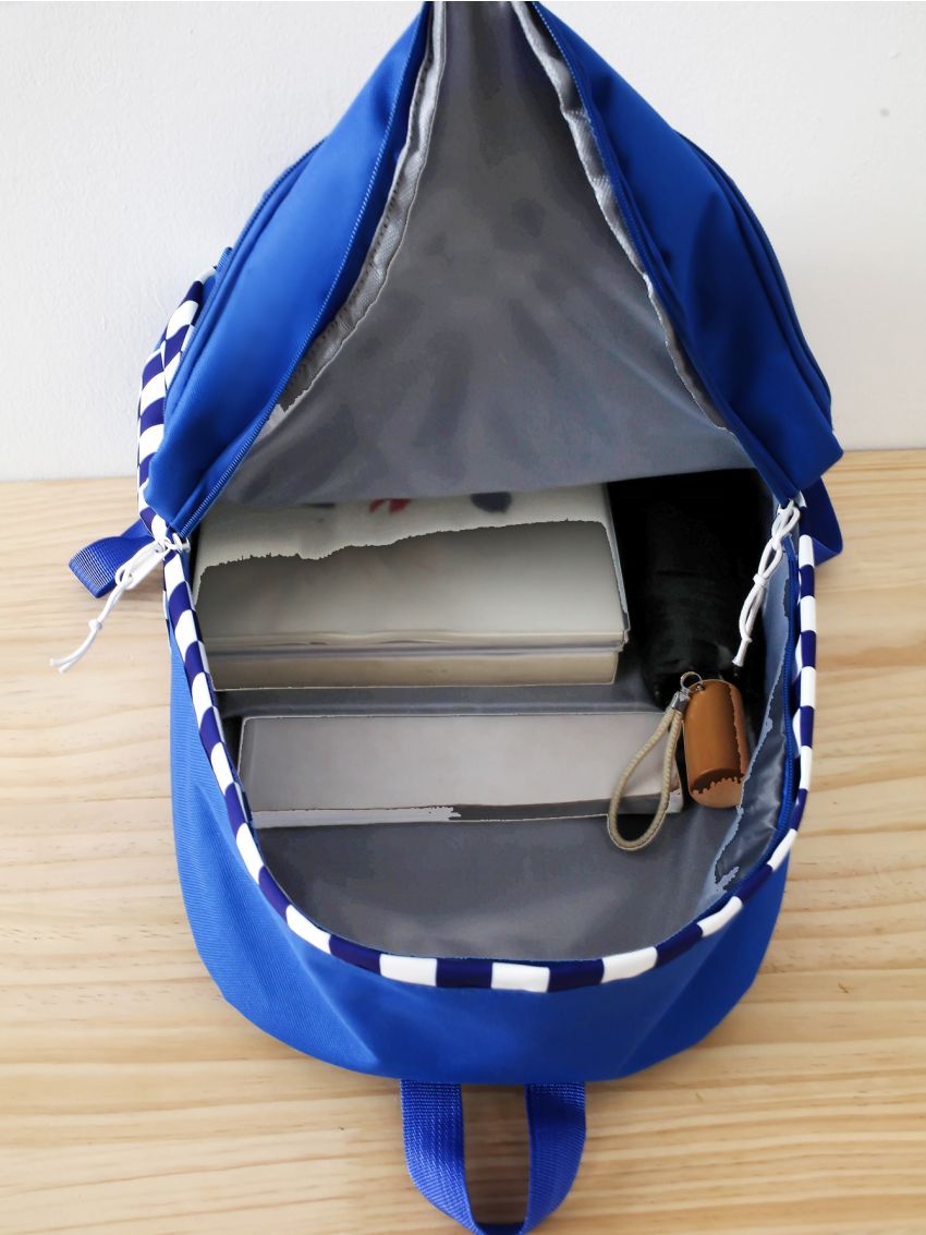 4pcs Colorblock Backpack Set