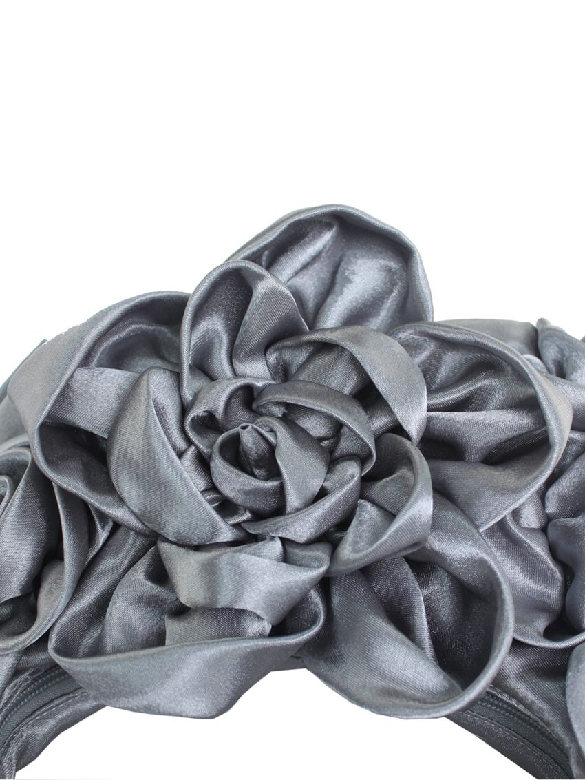 Flower Decor Top Handle Evening Bag