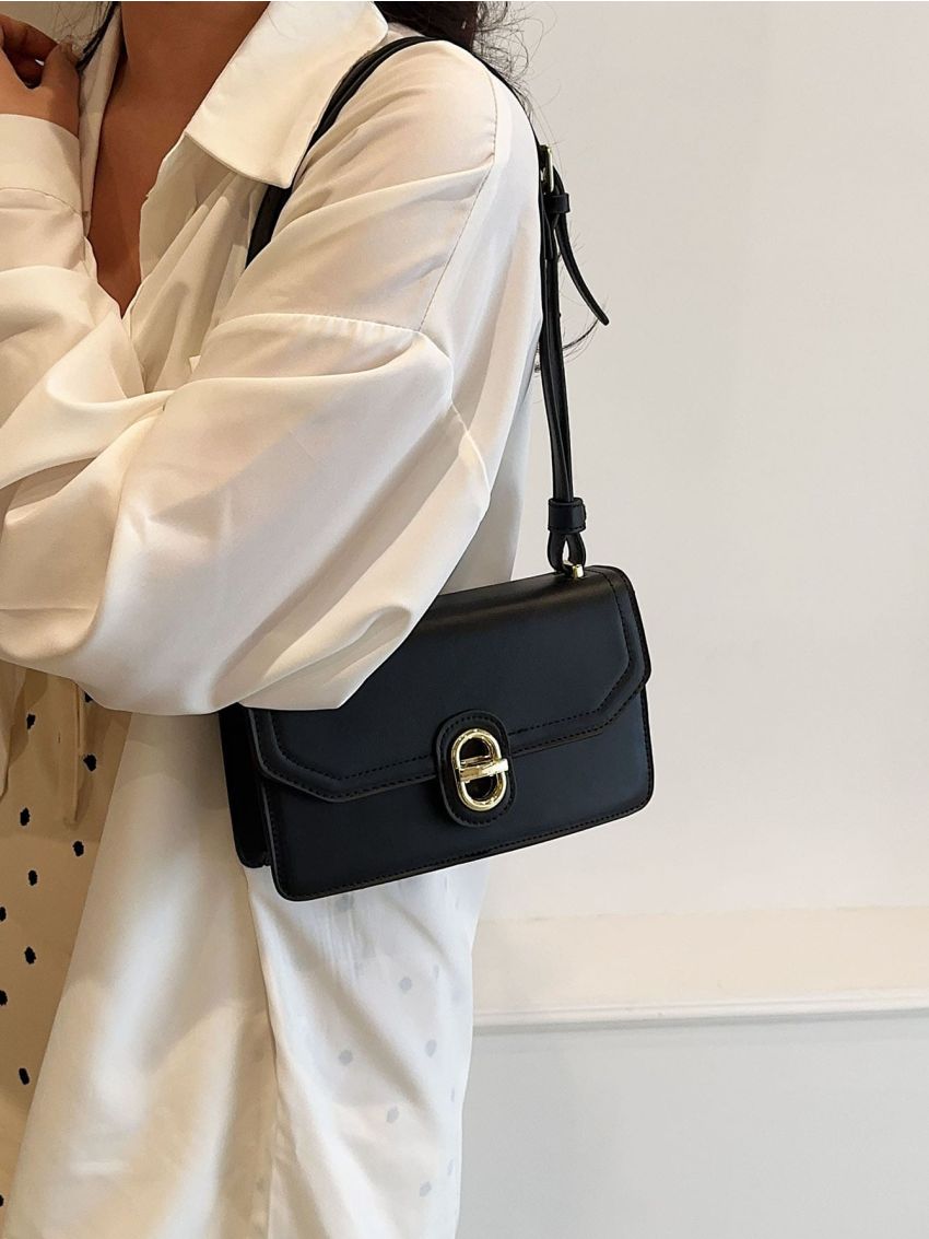 Metal Decor Flap Square Bag