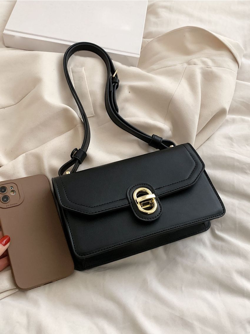 Metal Decor Flap Square Bag