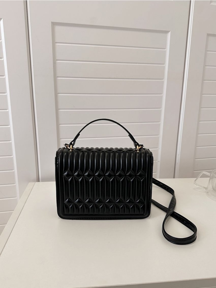 Quilted Metal Decor Square Bag