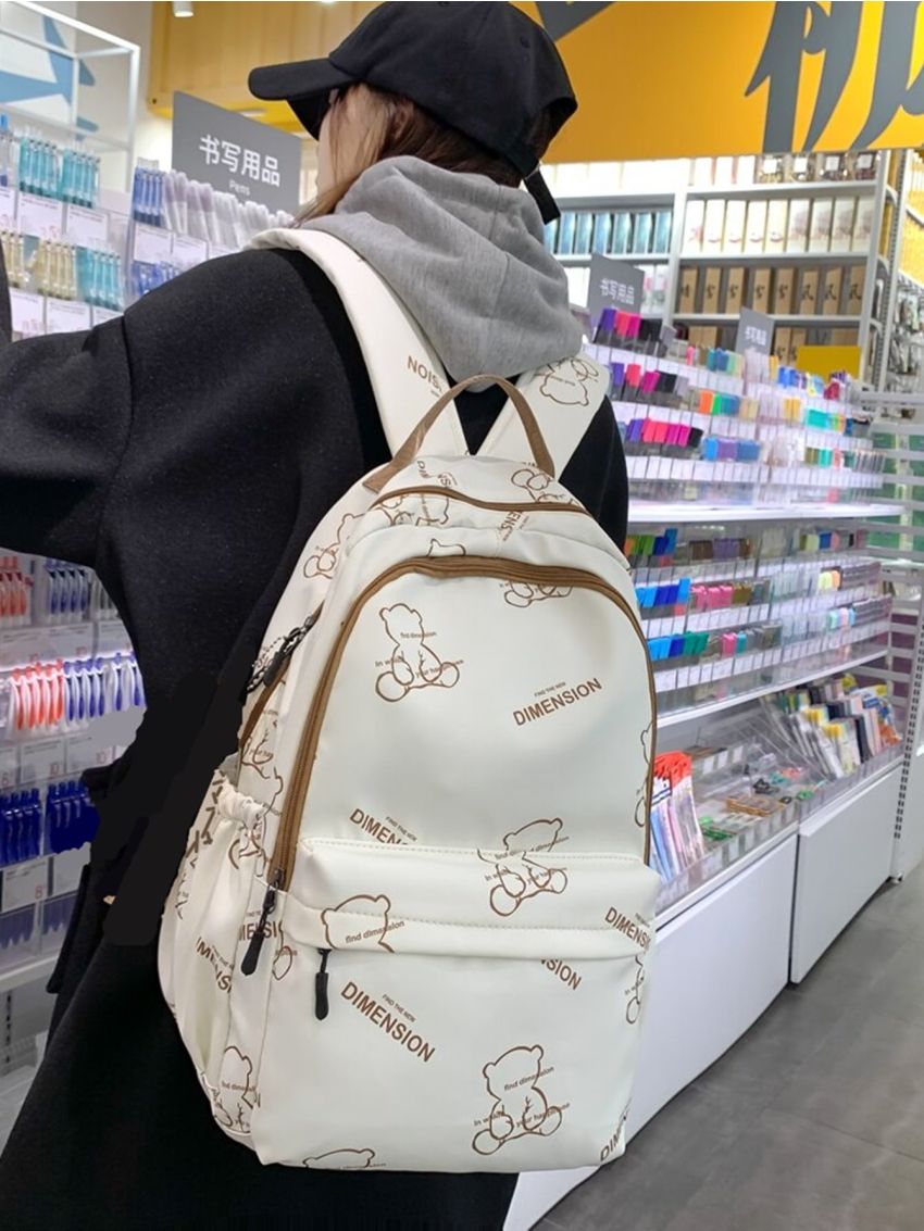 Cartoon Graphic Pocket Front Backpack