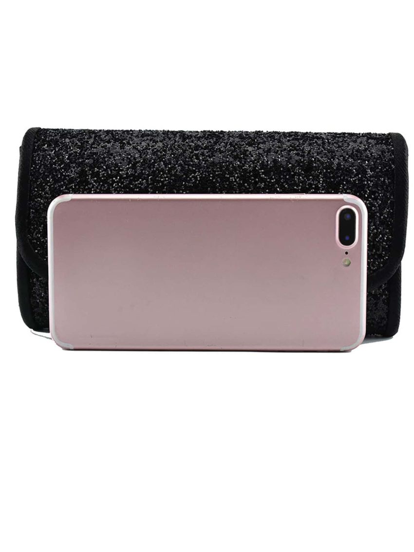 Glitter Flap Evening Bag