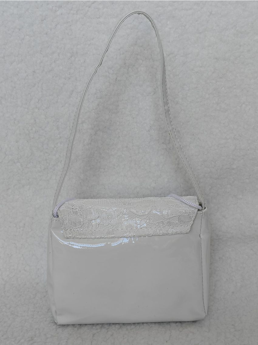 Mini Bow Decor Floral Embroidery Flap Square Bag