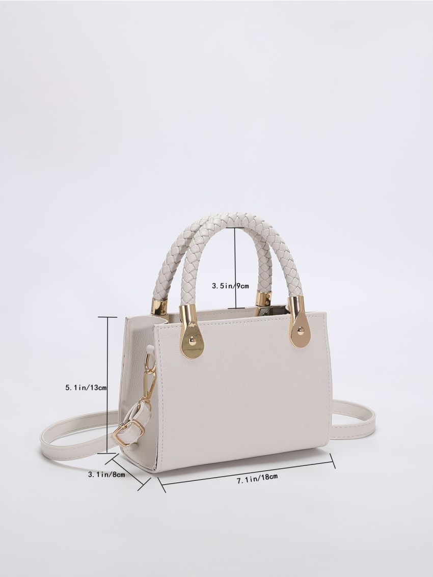Mini Minimalist Braided Detail Square Bag