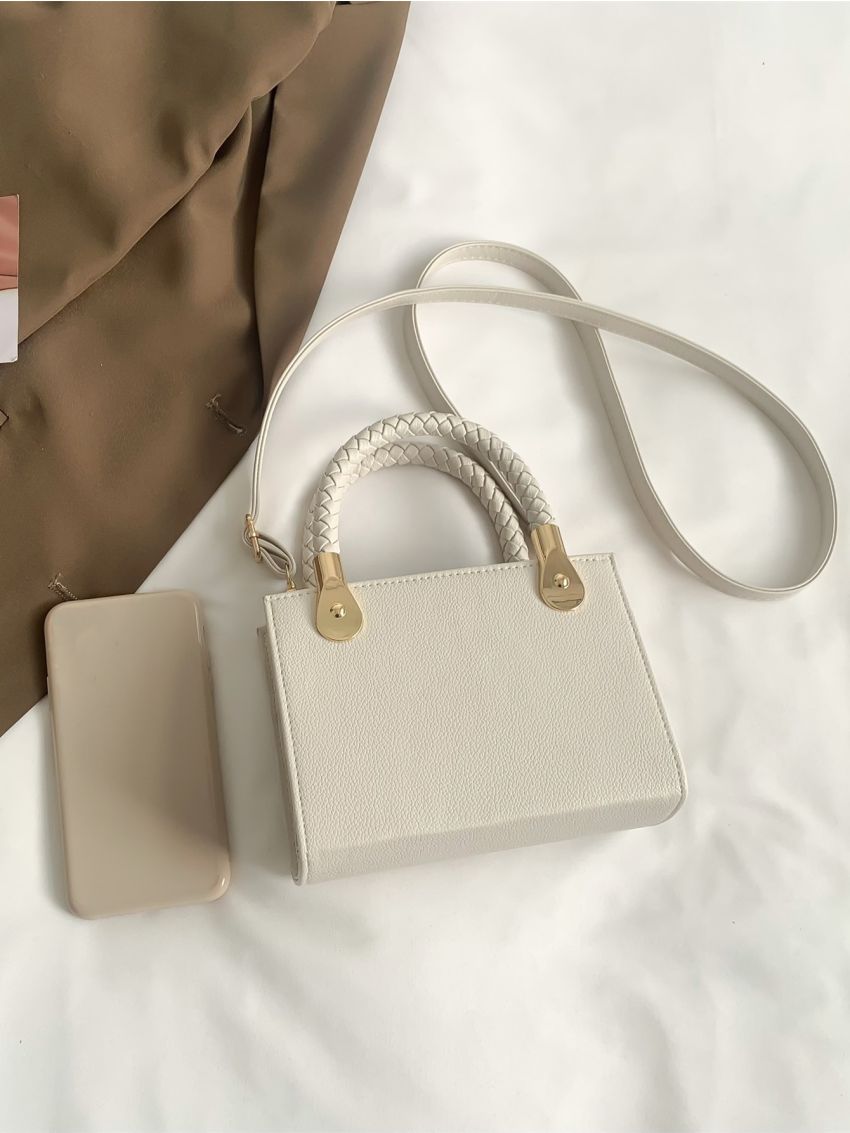 Mini Minimalist Braided Detail Square Bag