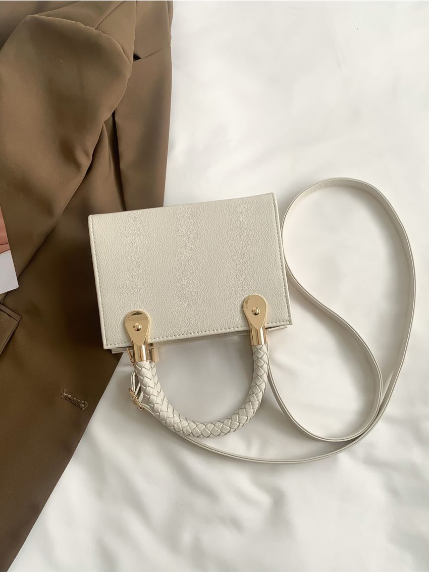 Mini Minimalist Braided Detail Square Bag