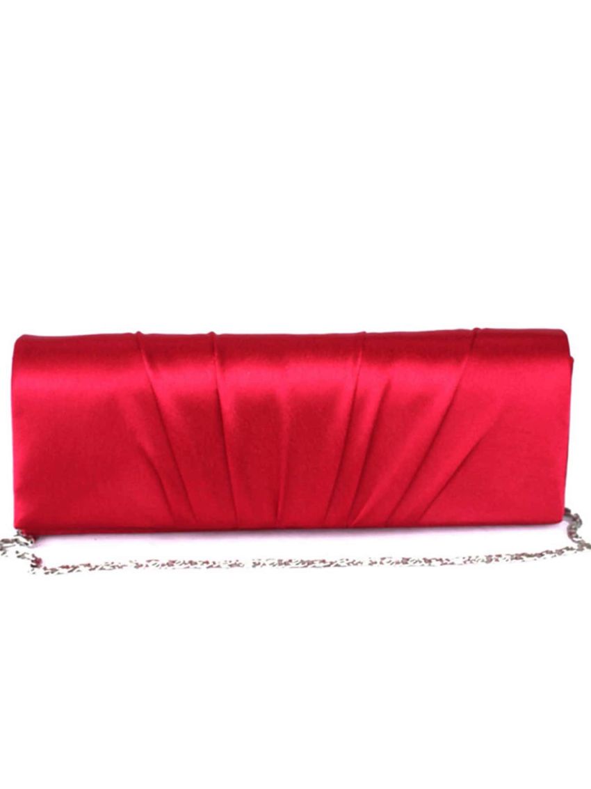 Satin Ruched Design Evening Bag