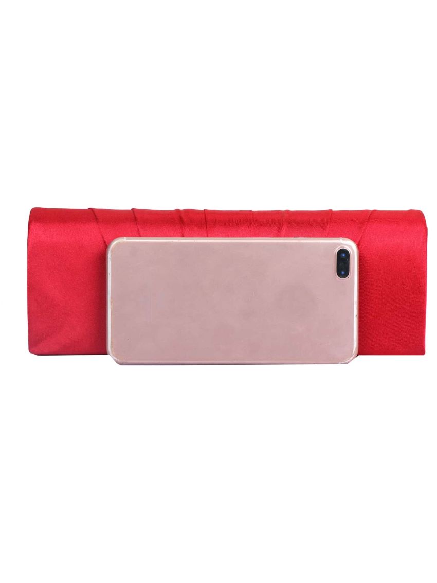 Satin Ruched Design Evening Bag