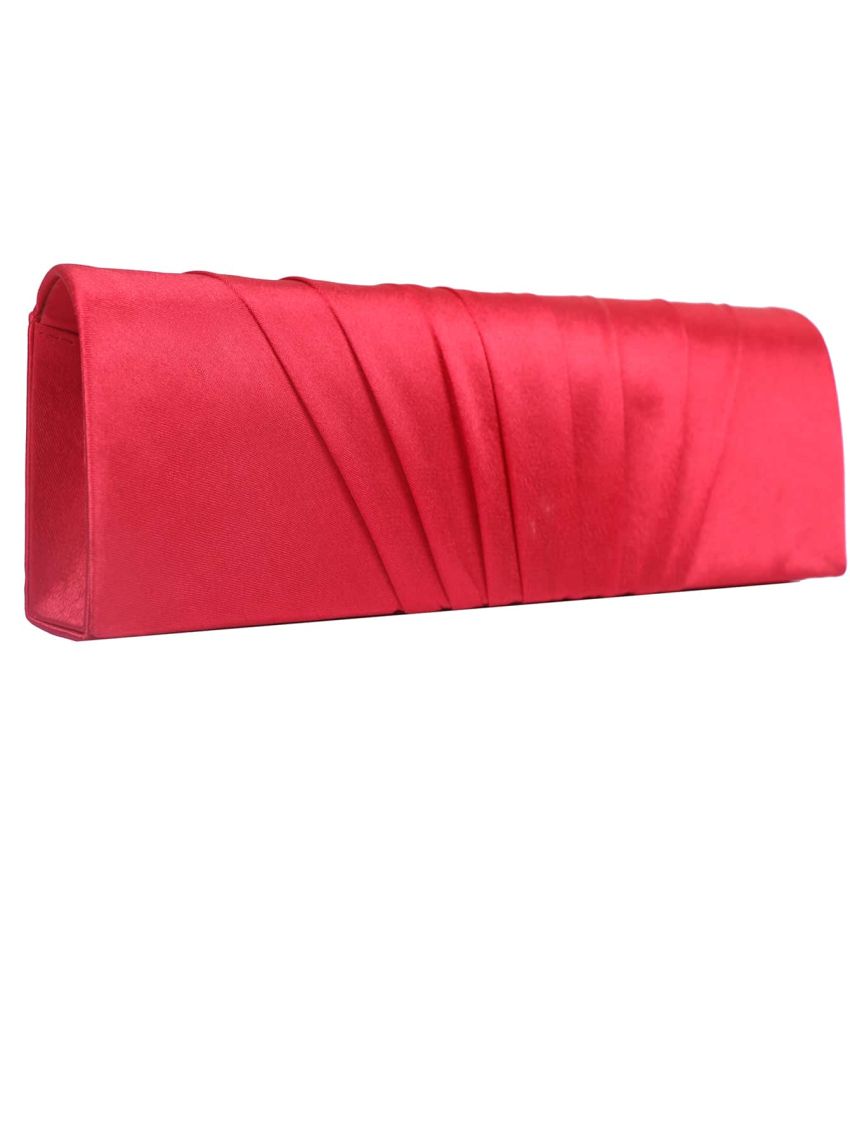 Satin Ruched Design Evening Bag