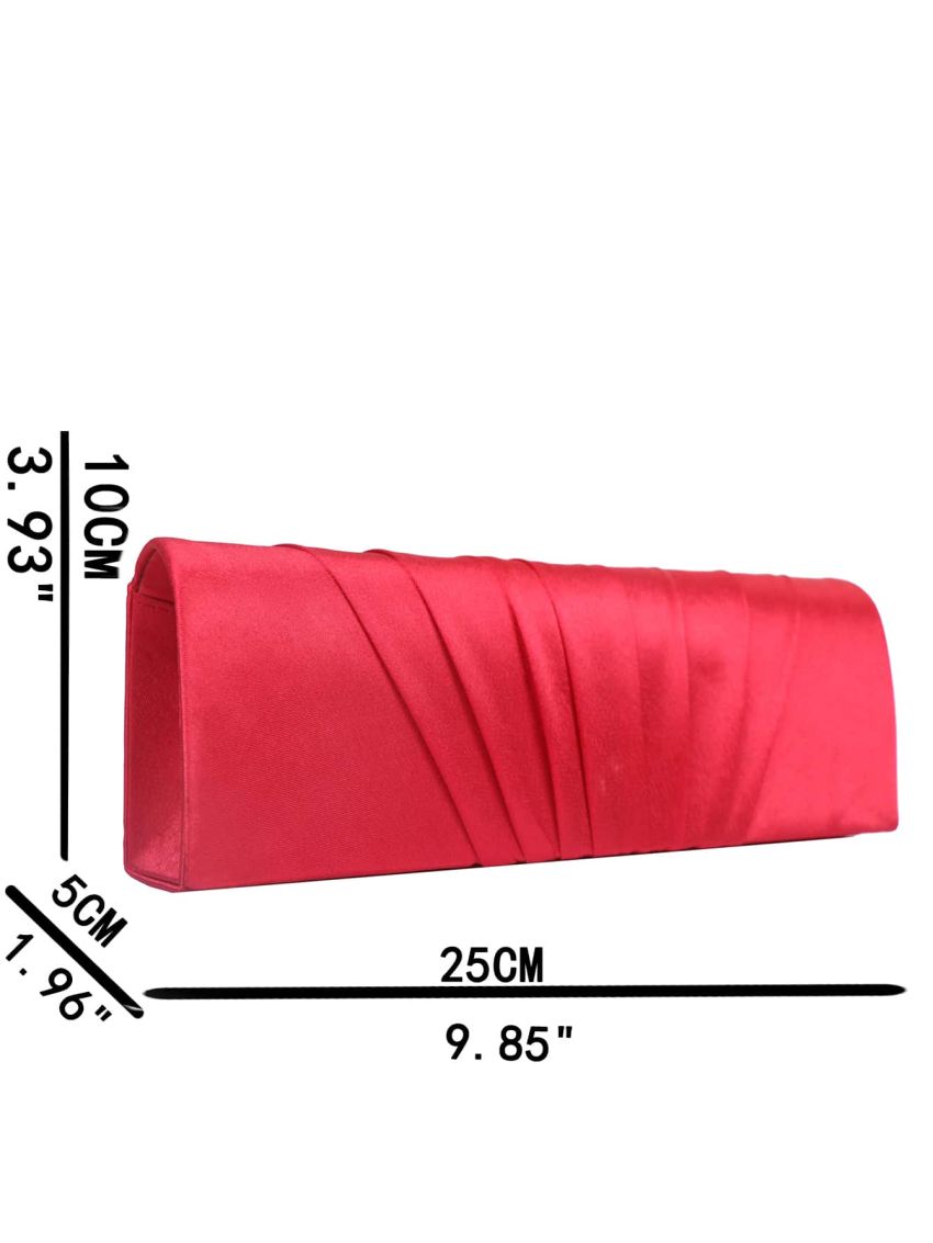 Satin Ruched Design Evening Bag