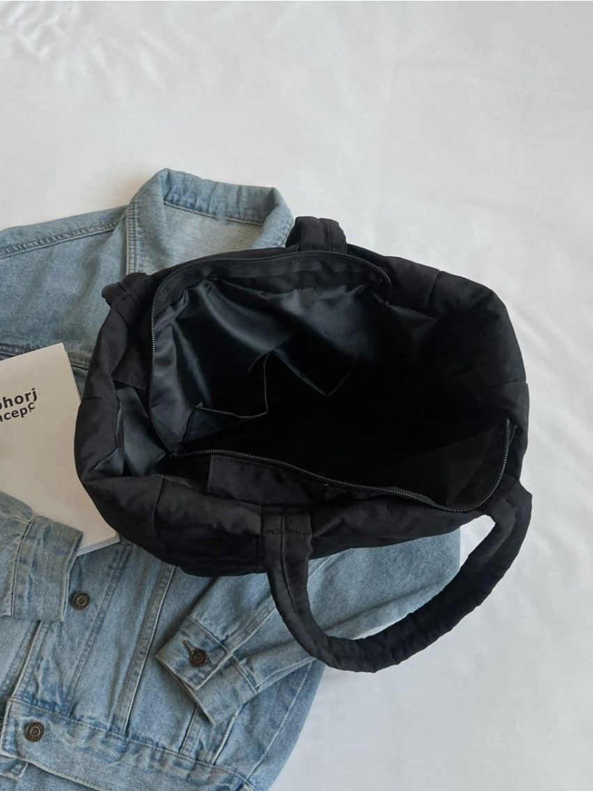 Letter Patch Decor Shopper Bag