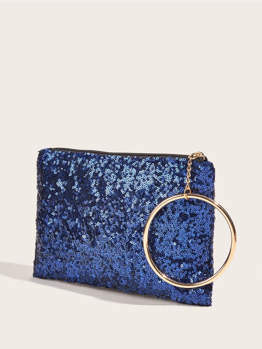 Glitter Sequin & Circle Decor Square Bag