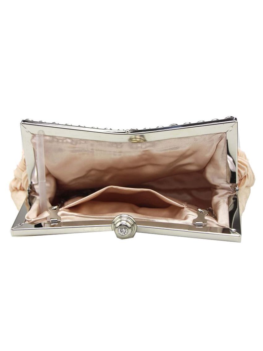 Rhinestone Decor Braided Detail Evening Bag
