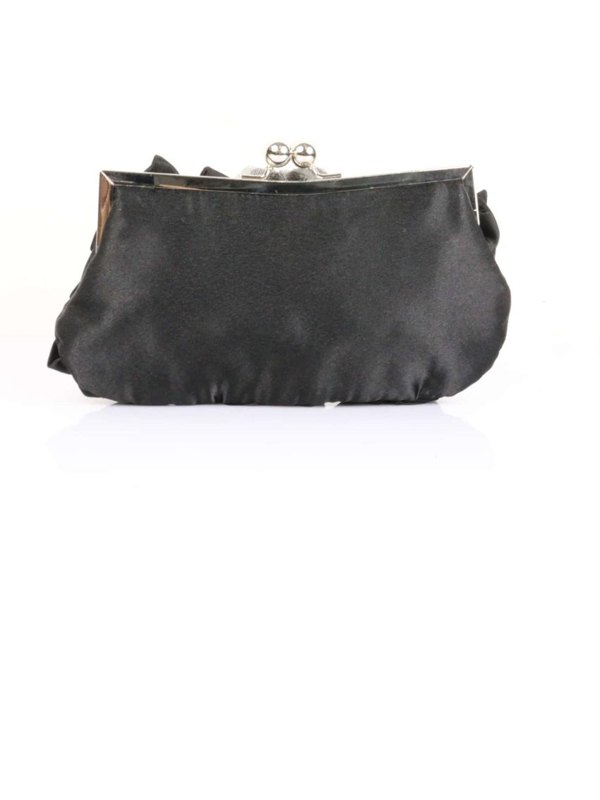 Flower Decor Kiss Lock Chain Evening Bag