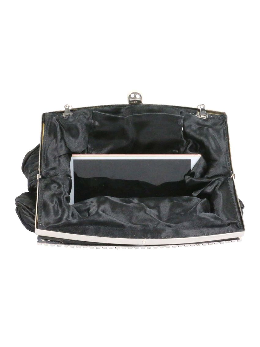 Rhinestone Decor Chain Ruched Bag