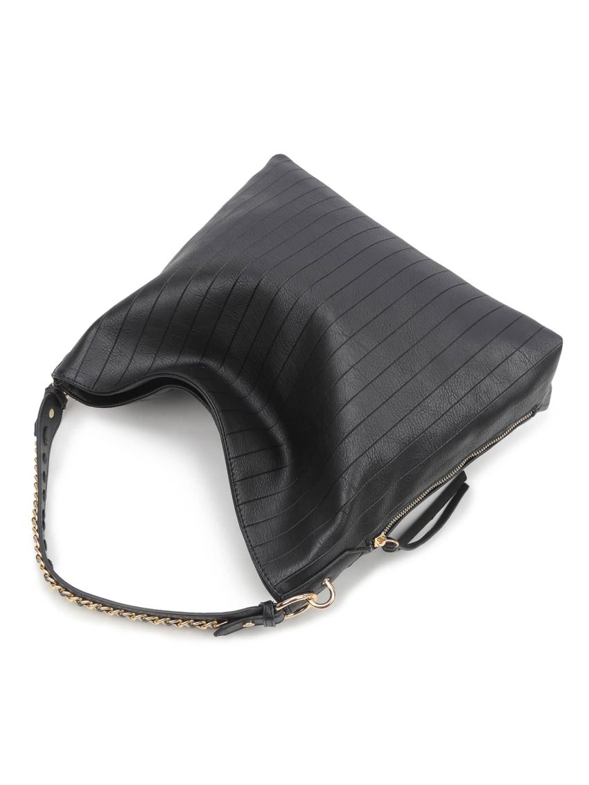Minimalist Striped Chain Shoulder Bag
