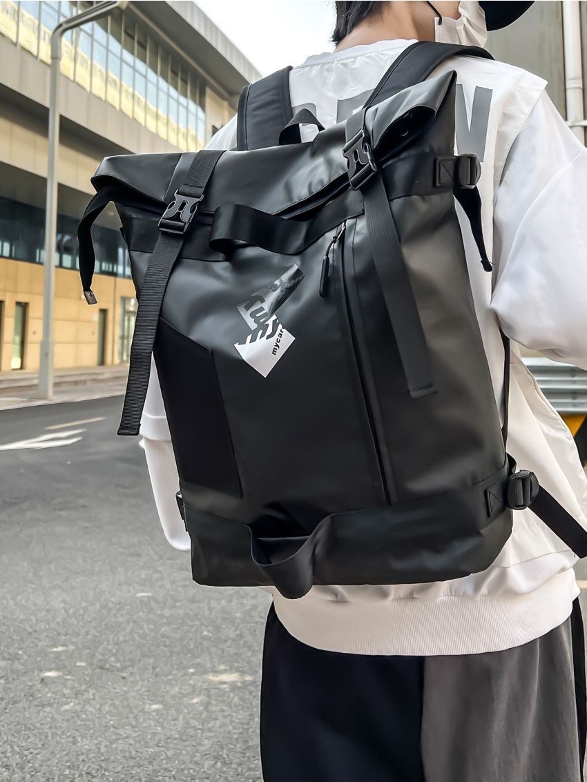 Men Release Buckle Decor Casual Daypack