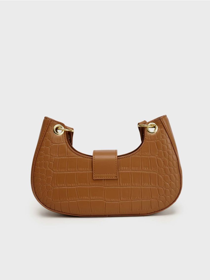 Crocodile Embossed Hobo Bag