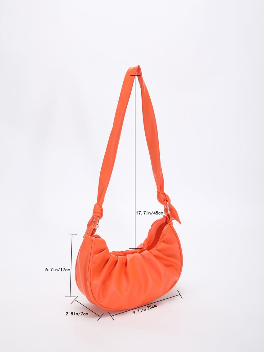 Neon Orange Ruched Bag