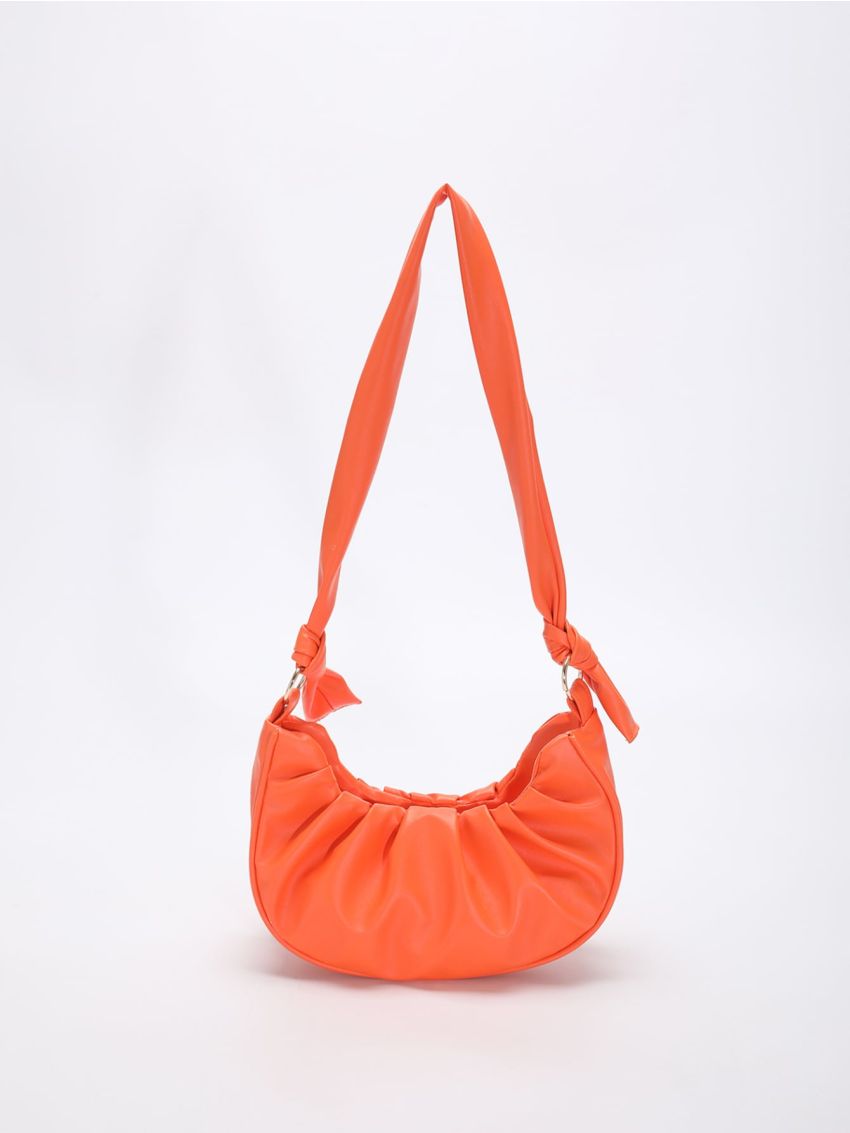 Neon Orange Ruched Bag