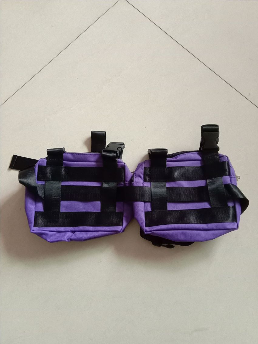 Mini Punk Chest Bag, Hip-Hop Outdoor Streetwear Waist Pack, Unisex Outdoor Functional Vest Bag, Trend Two Pockets Harness Chest Rig Bag