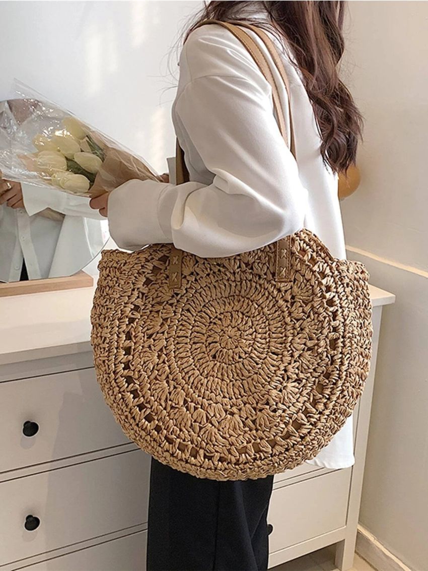 Hollow Out Straw Bag