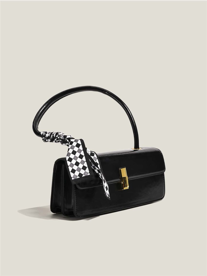 Mini Metal Detail Flap Baguette Bag