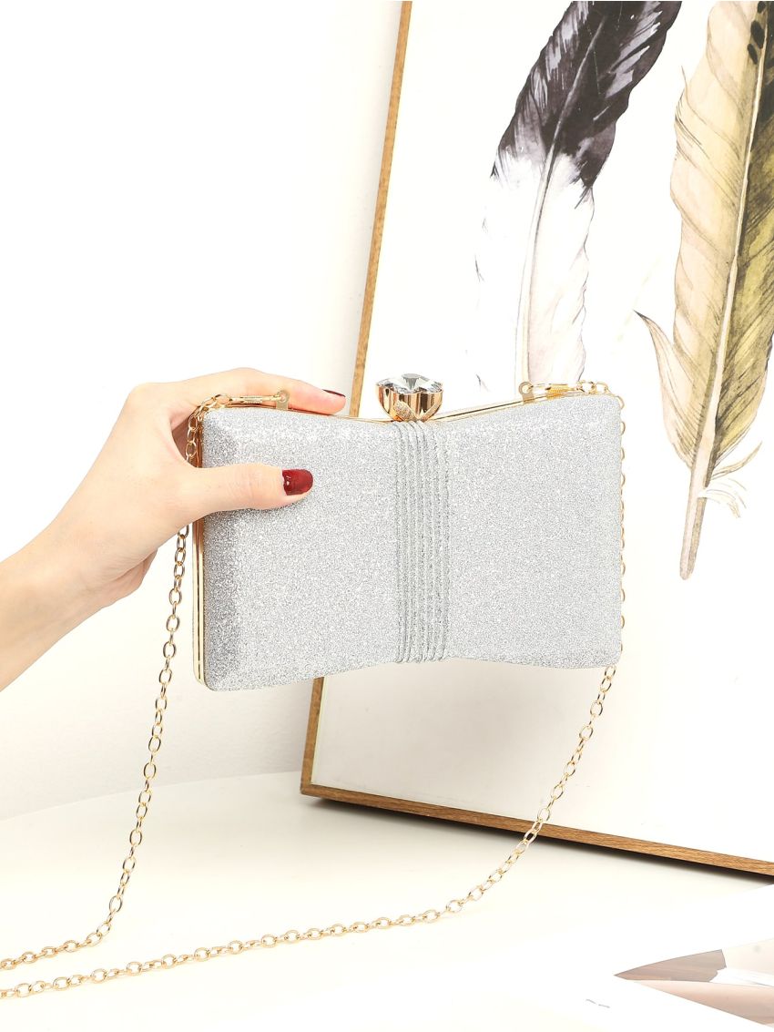 Mini Glitter Decor Chain Box Bag