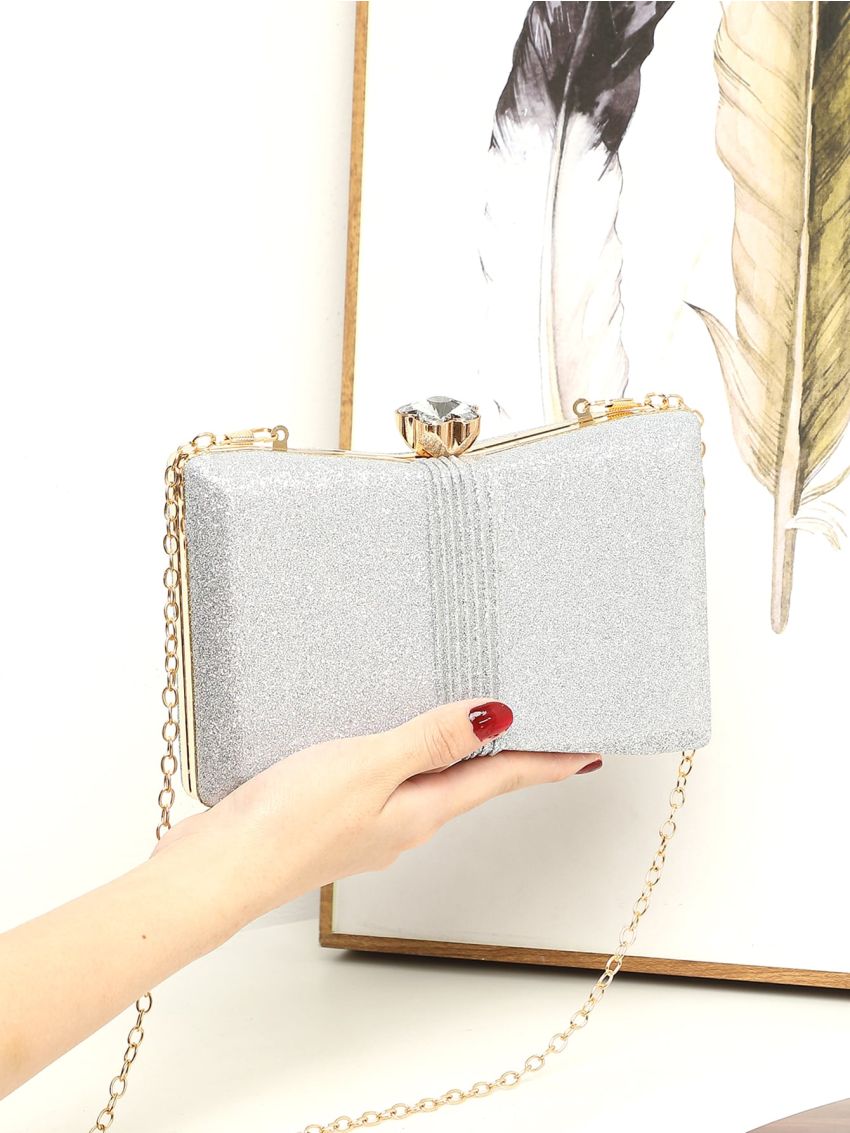 Mini Glitter Decor Chain Box Bag